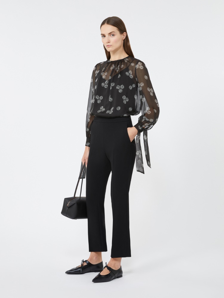[ファビア] ピュア シルク シフォン ブラウス - BLACK - Max Mara