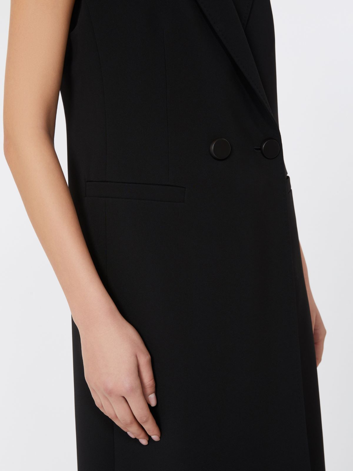Dwurzędowa marynarka z tkaniny cady - CZARNY - Max Mara - 4