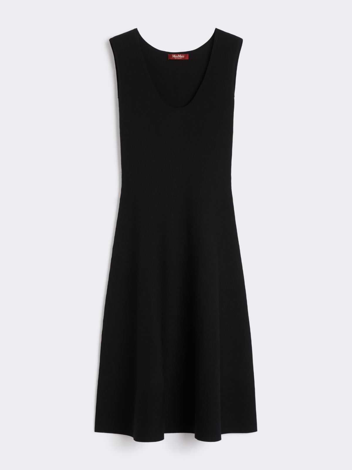 Stretch viscose calf-length dress - BLACK - Max Mara - 8