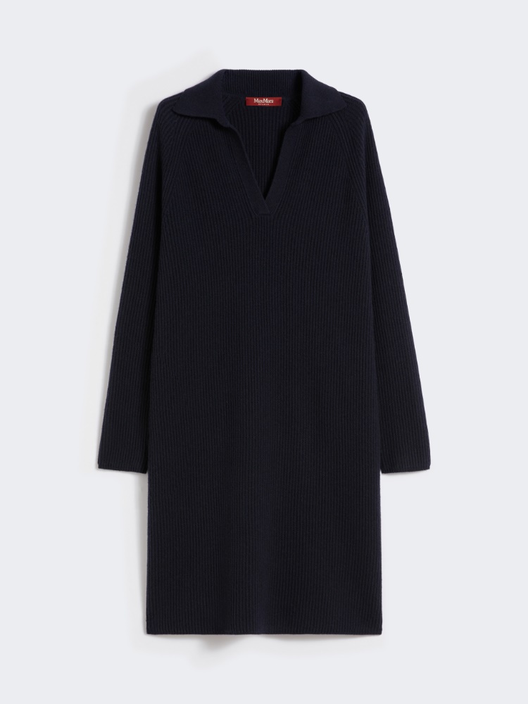 Relaxed-fit wool and cashmere dress - NAVY - Max Mara