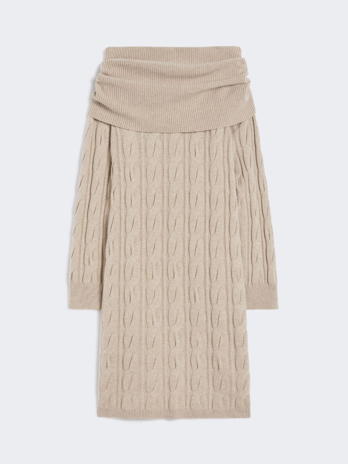 Cable-knit wool and cashmere dress - SHADED GREY - Max Mara - 9