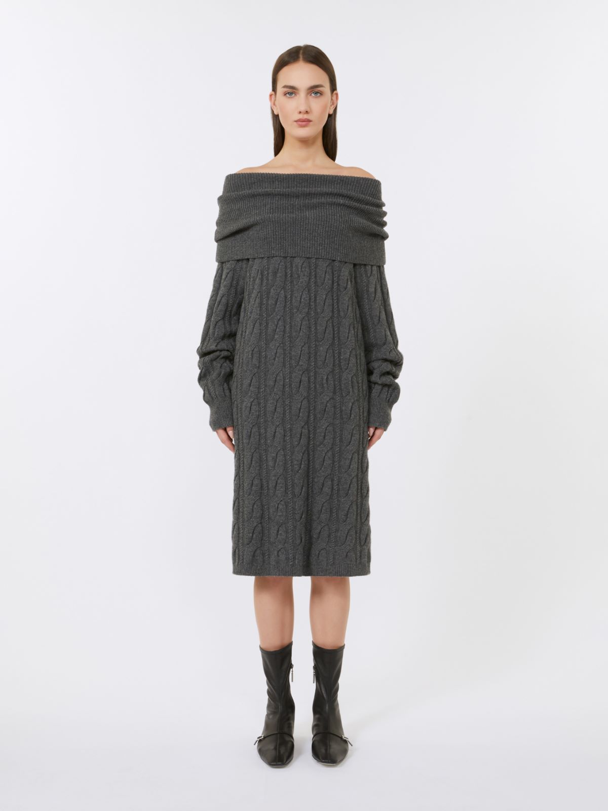 Robe en laine et cachemire - GRIS ANTHRACITE - Max Mara - 2