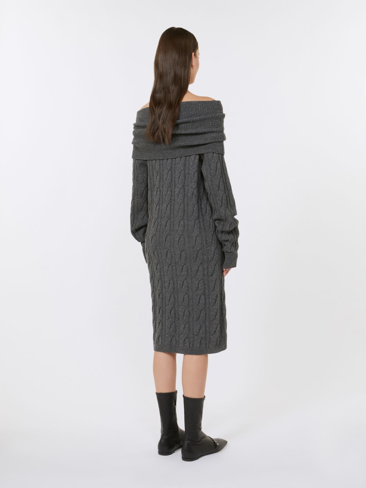 Robe en laine et cachemire - GRIS ANTHRACITE - Max Mara - 3