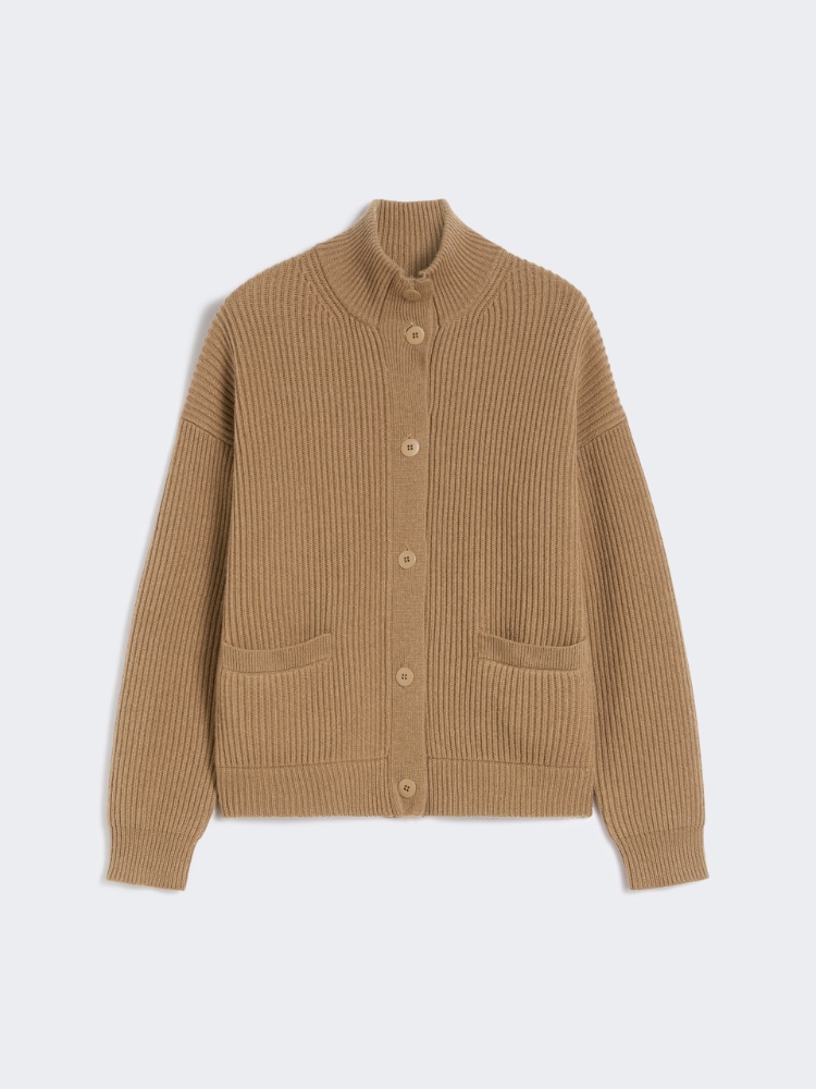 Rib-knit wool and cashmere bomber jacket - CAMEL - Max Mara
