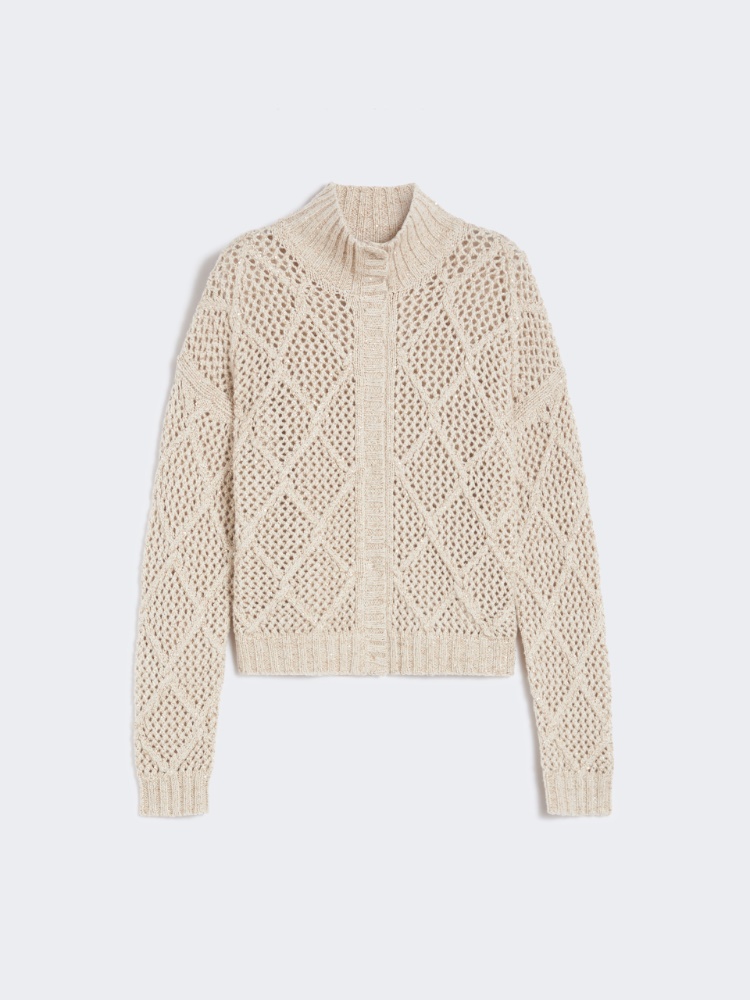 Sequinned wool and cashmere cardigan - BEIGE - Max Mara
