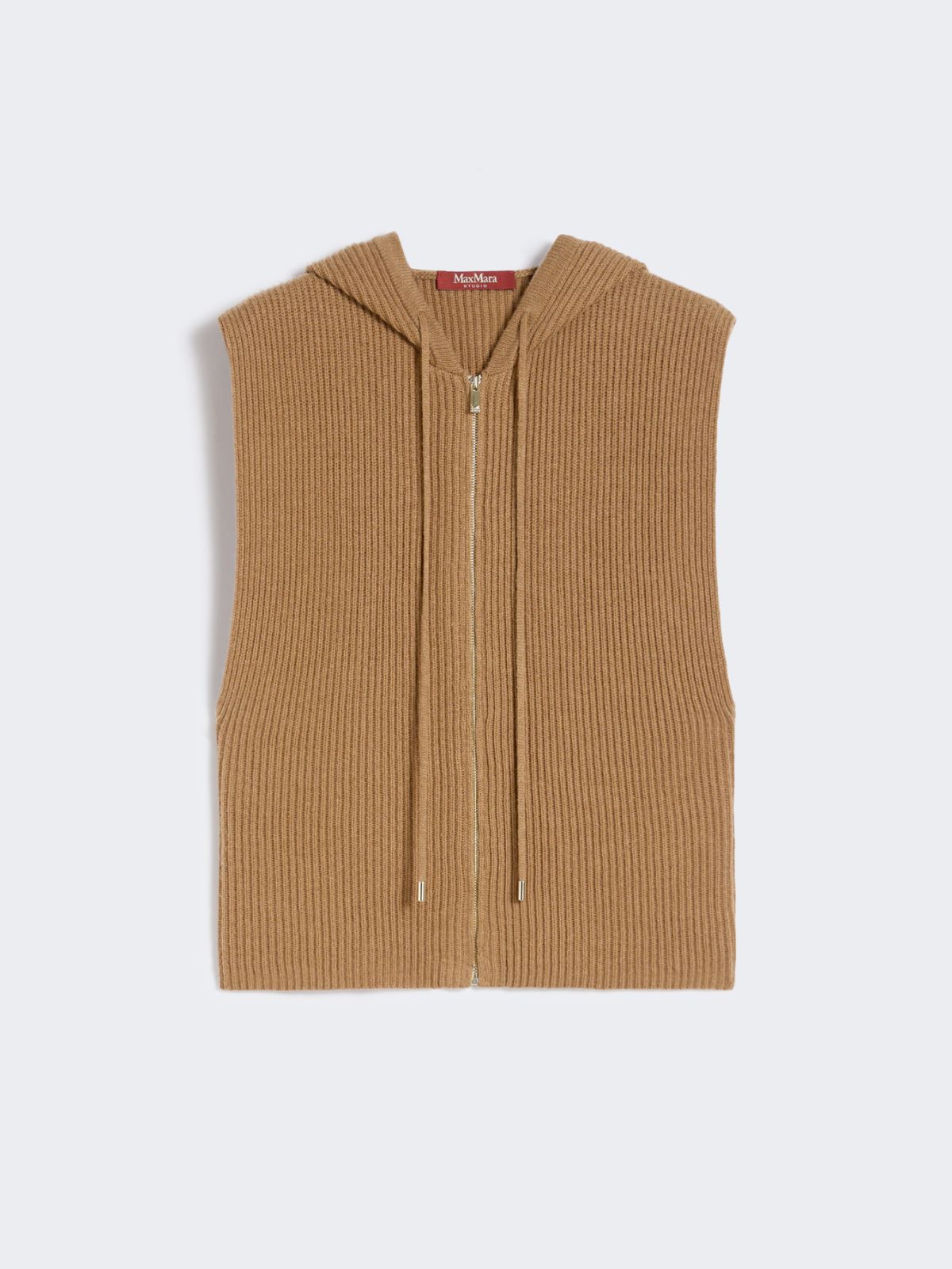 Wool and cashmere hooded gilet - CAMEL - Max Mara - 10