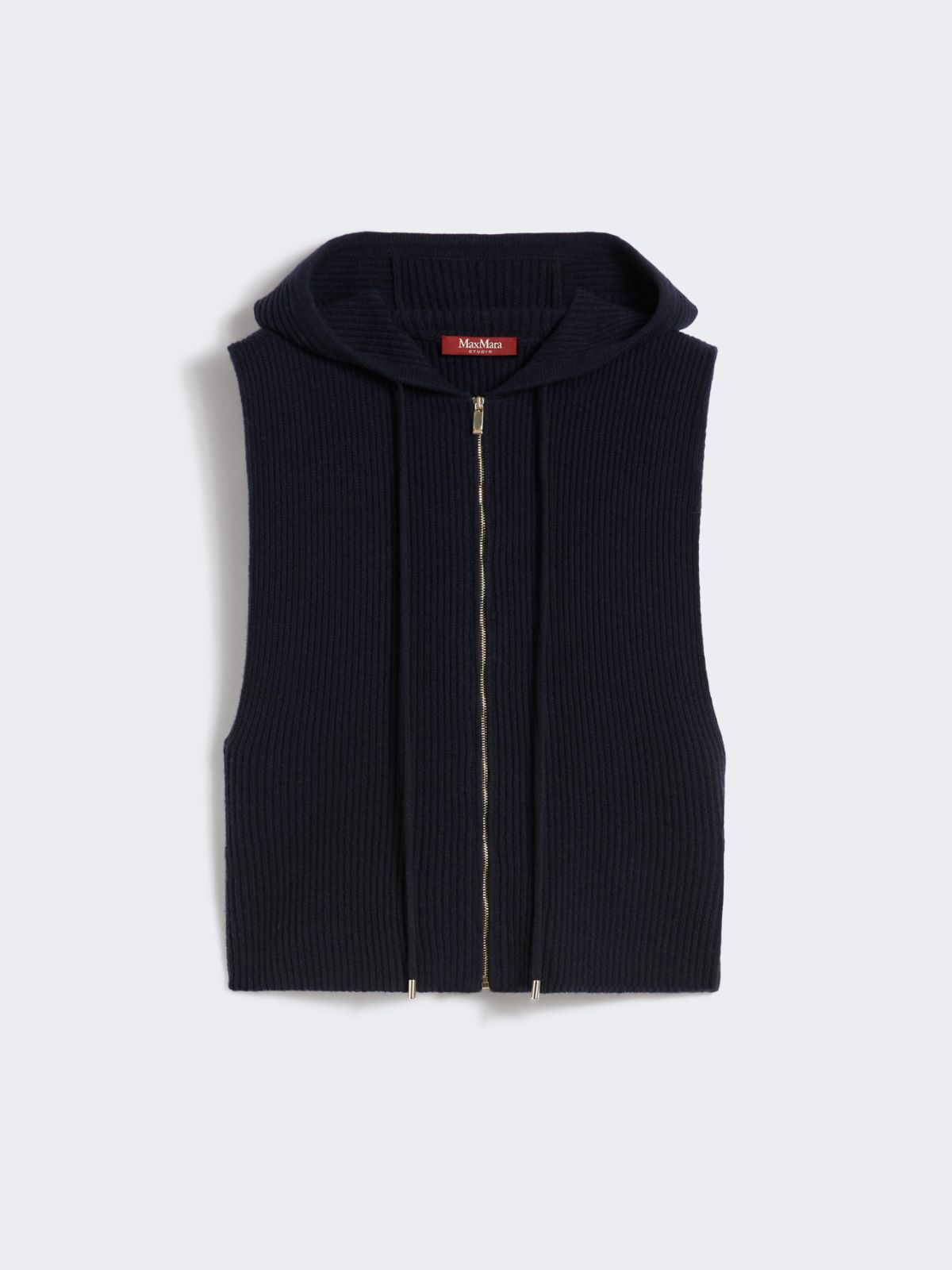 Wool and cashmere hooded gilet - NAVY - Max Mara - 10