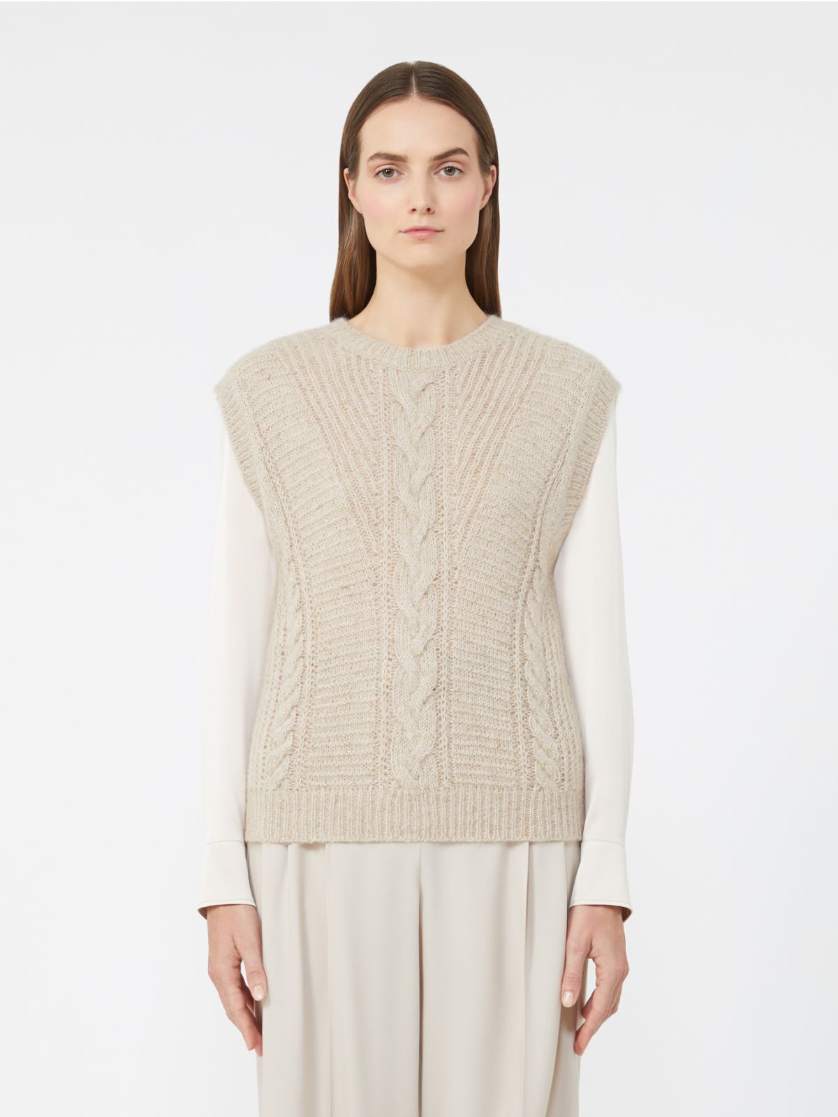 Alpaca and lurex gilet - BEIGE - Max Mara - 2