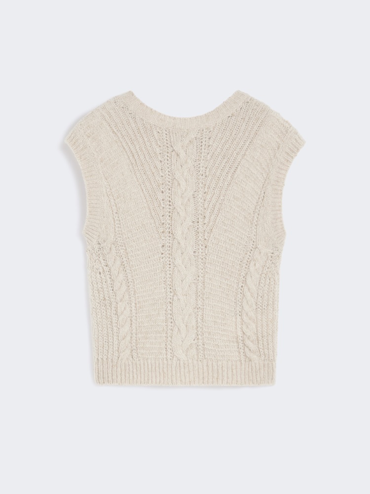 Alpaca and lurex gilet - BEIGE - Max Mara