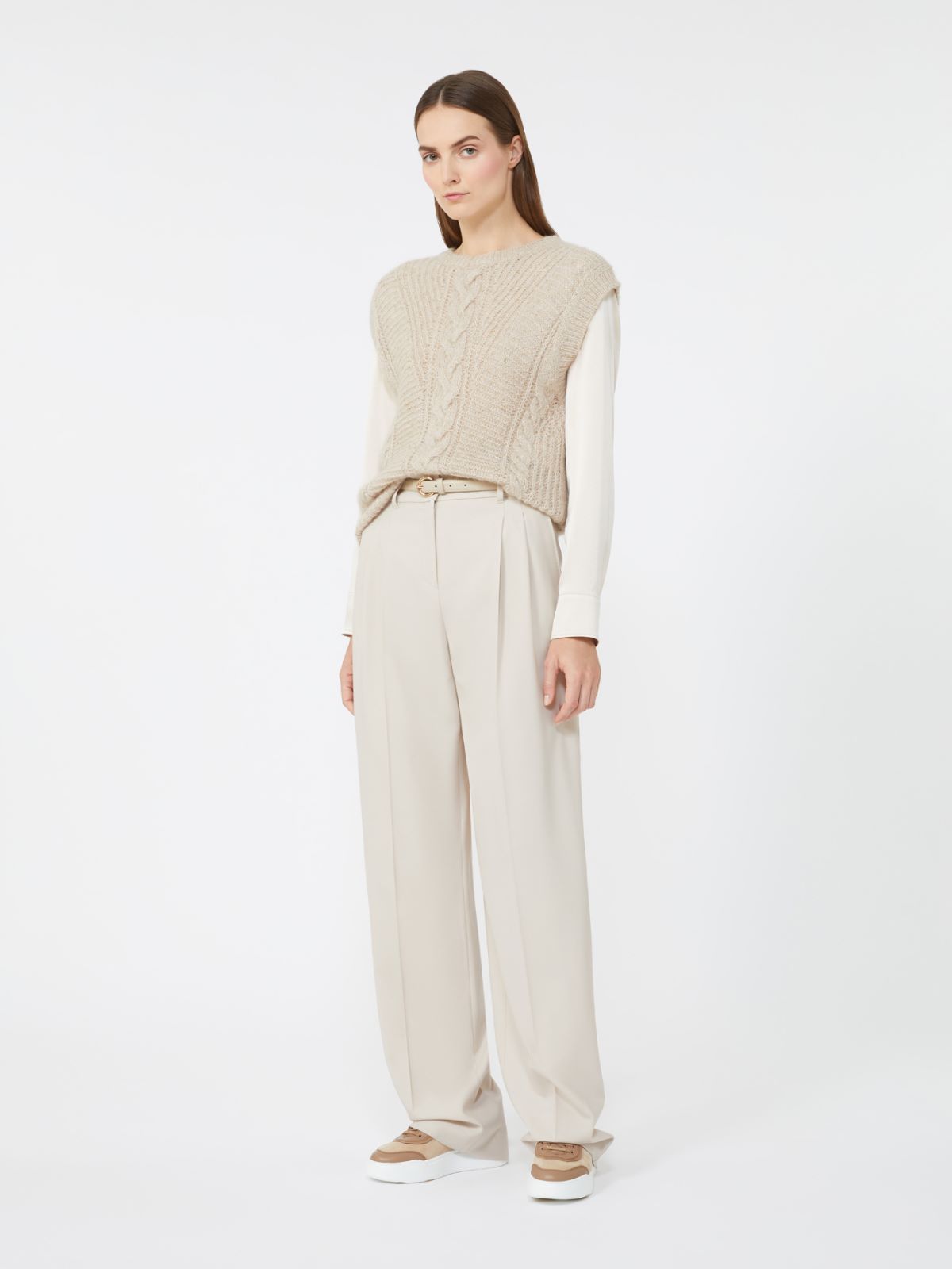 Alpaca and lurex gilet - BEIGE - Max Mara