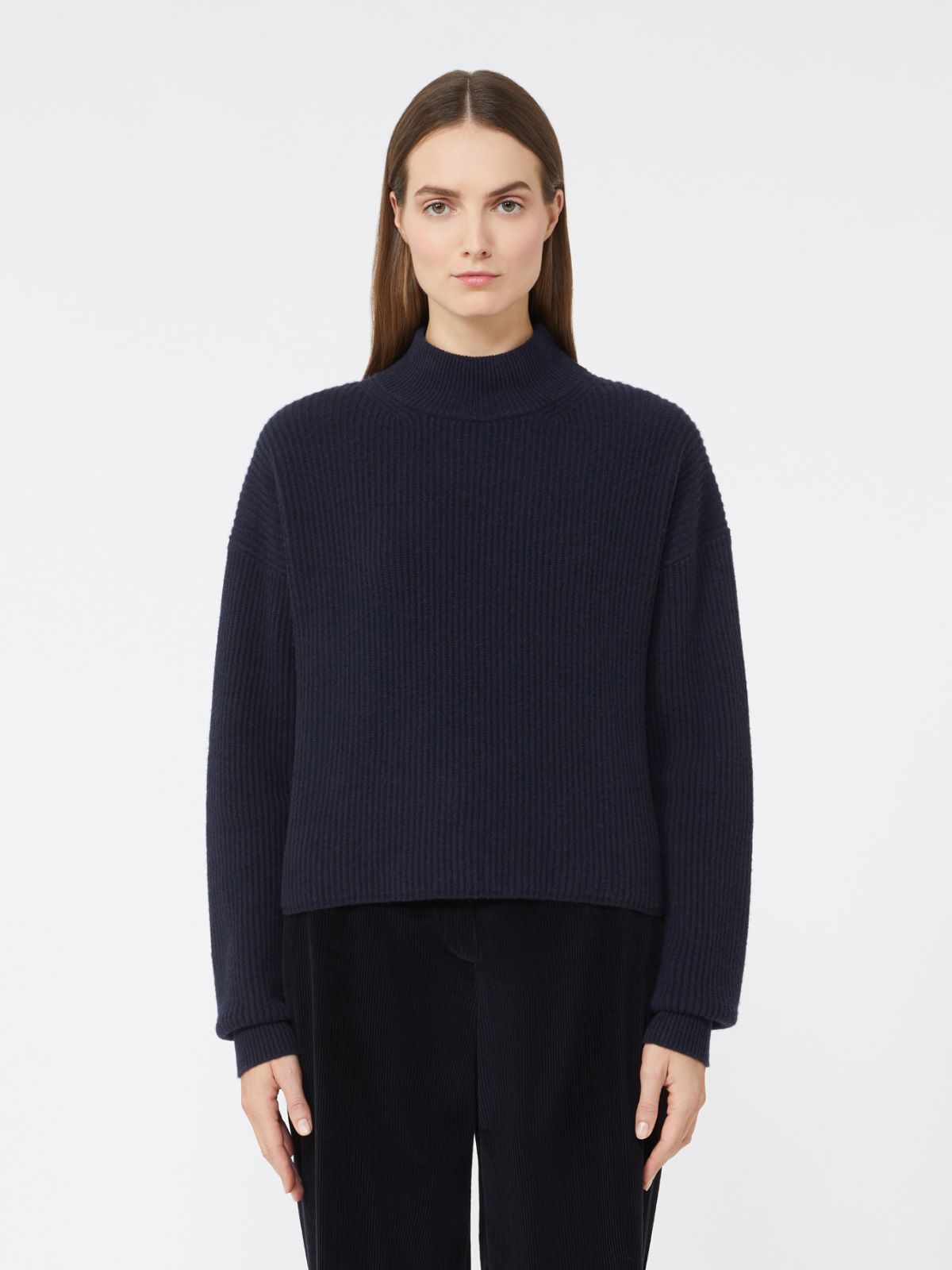 Rib-knit wool and cashmere sweater - NAVY - Max Mara - 2