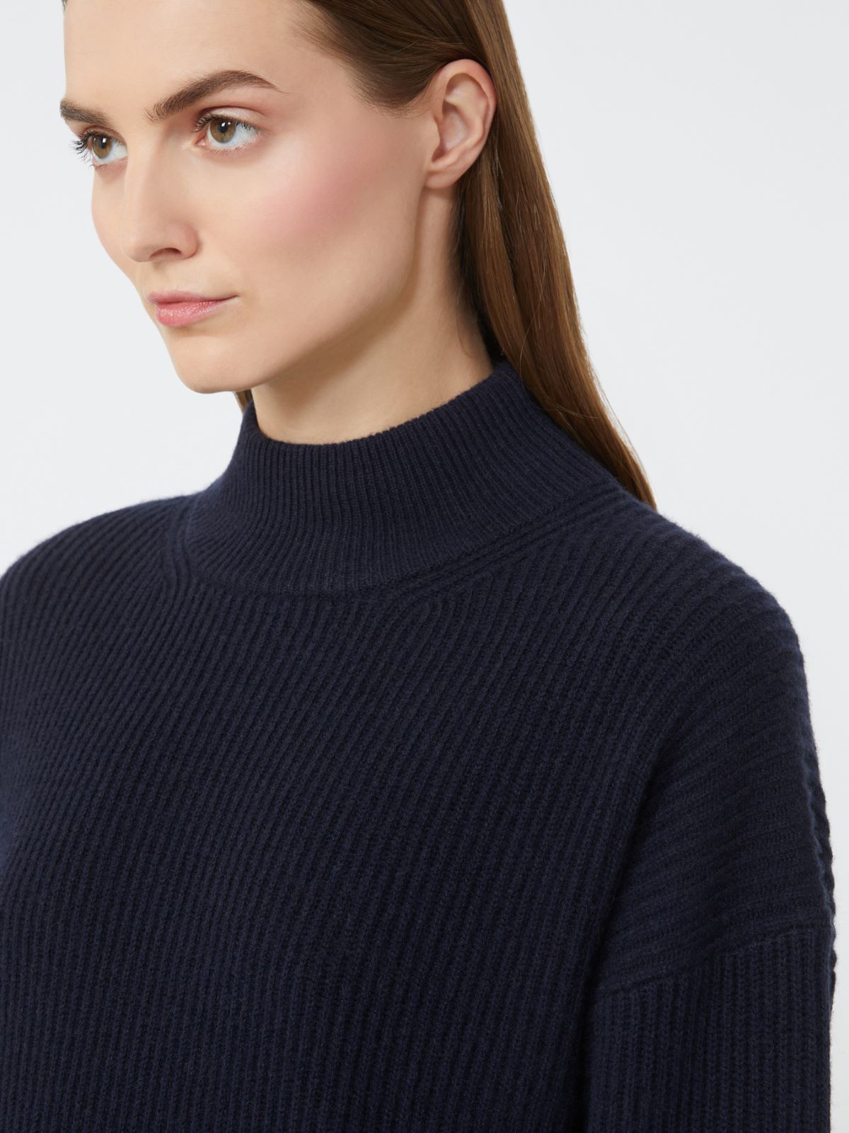 Rib-knit wool and cashmere sweater - NAVY - Max Mara - 4