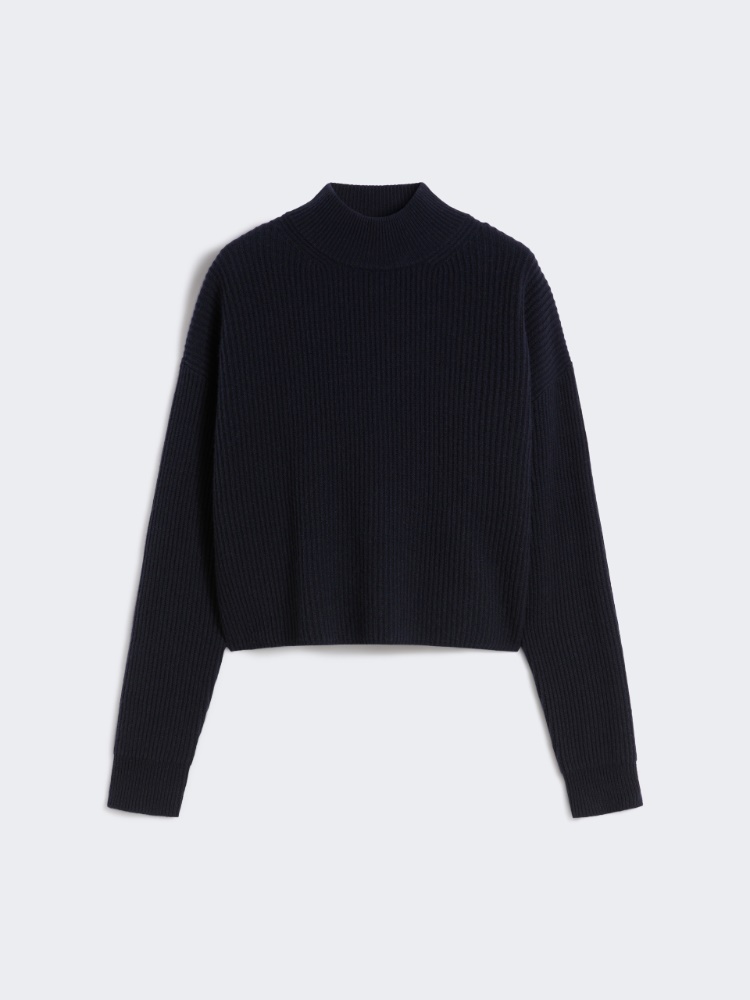 Rib-knit wool and cashmere sweater - NAVY - Max Mara