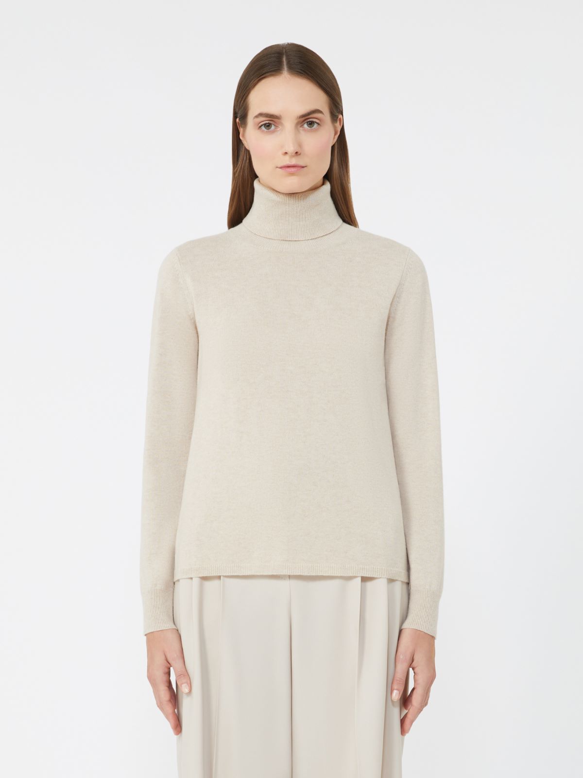 Wool and cashmere turtleneck sweater - BEIGE - Max Mara - 2