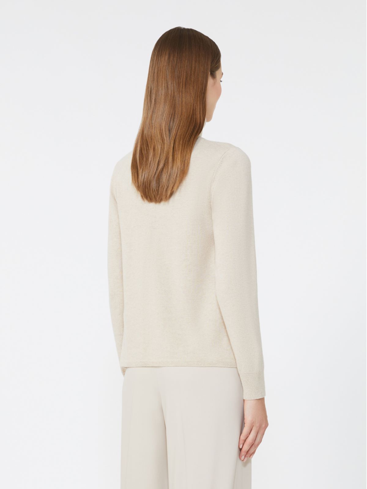 Wool and cashmere turtleneck sweater - BEIGE - Max Mara - 3