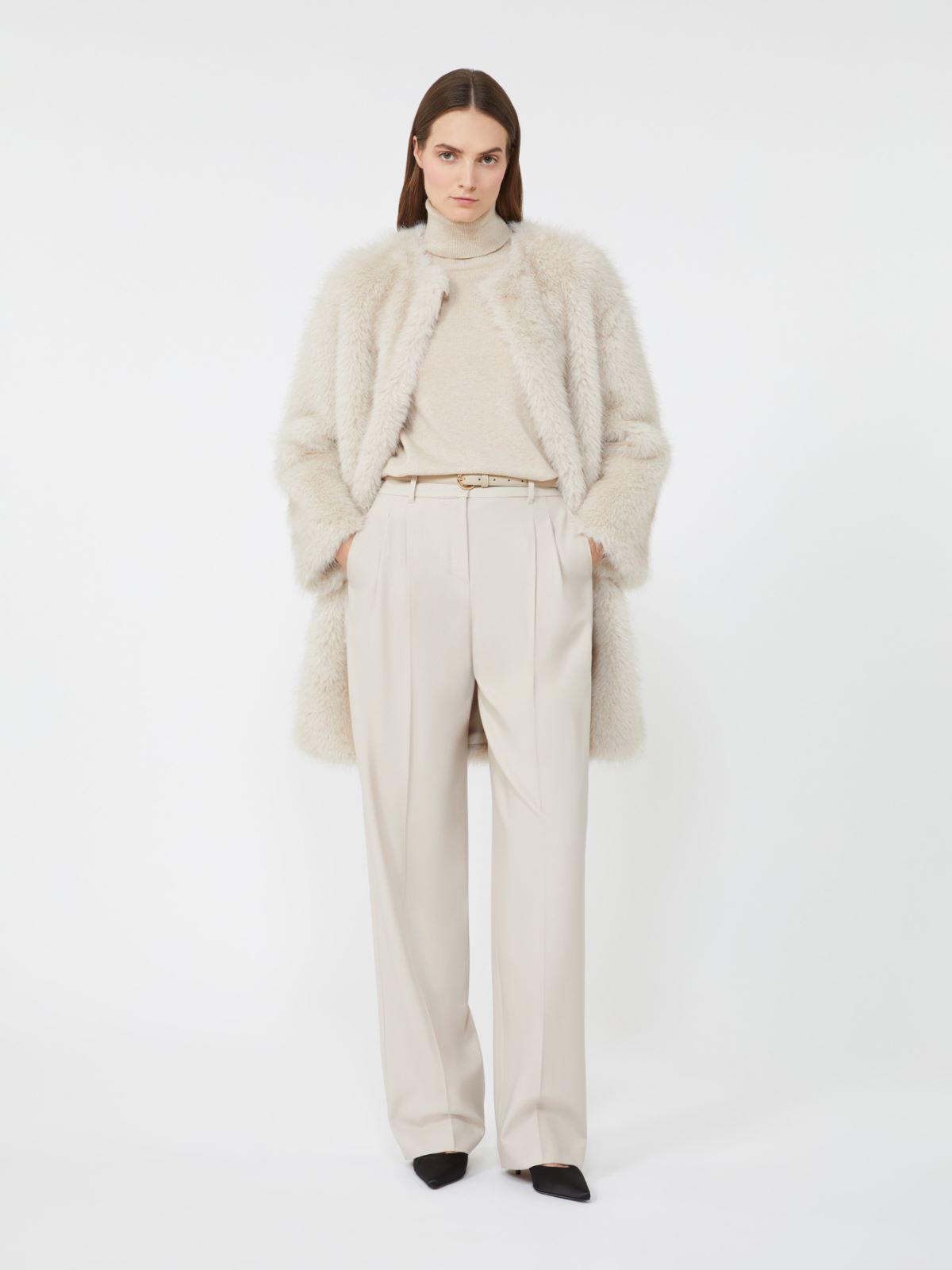Wool and cashmere turtleneck sweater - BEIGE - Max Mara