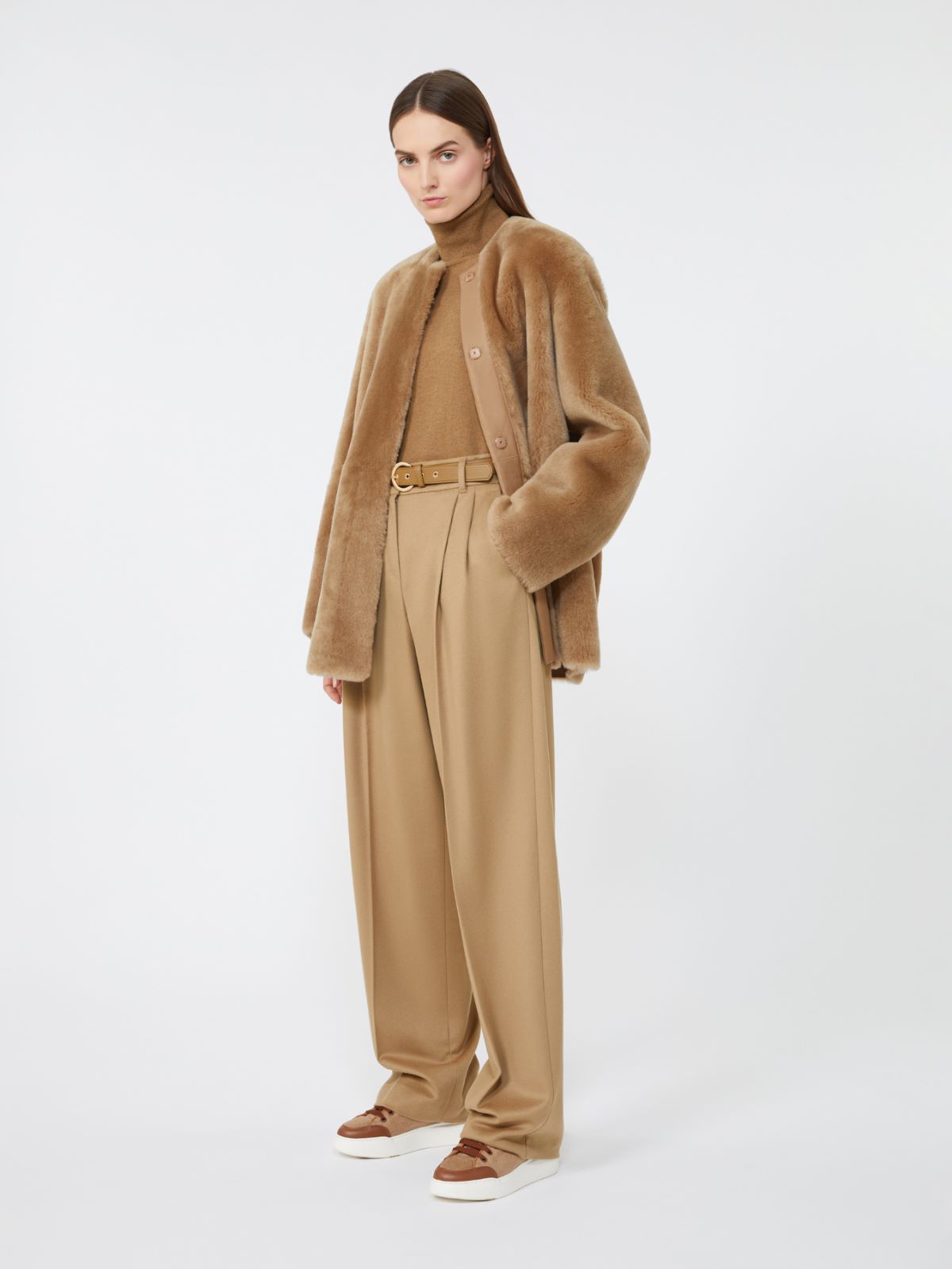 Wool and cashmere turtleneck sweater + CAMEL - Max Mara