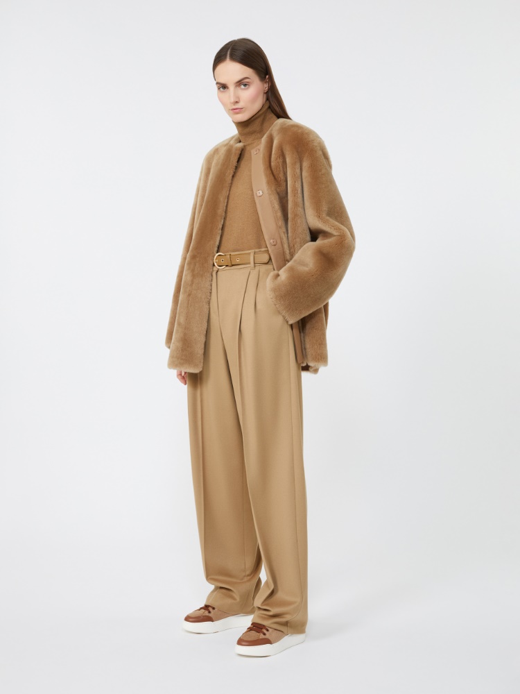 Wool and cashmere turtleneck sweater - CAMEL - Max Mara