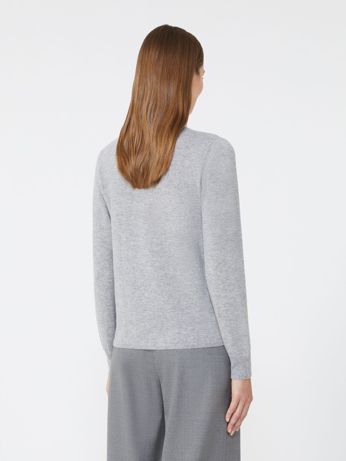 Wool and cashmere turtleneck sweater - LIGHT GREY - Max Mara - 3