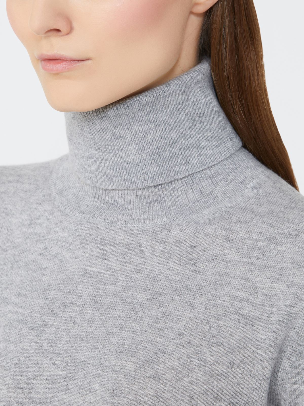 Wool and cashmere turtleneck sweater - LIGHT GREY - Max Mara - 4