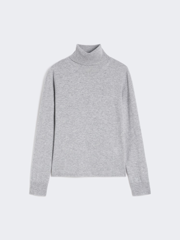 Wool and cashmere turtleneck sweater - LIGHT GREY - Max Mara