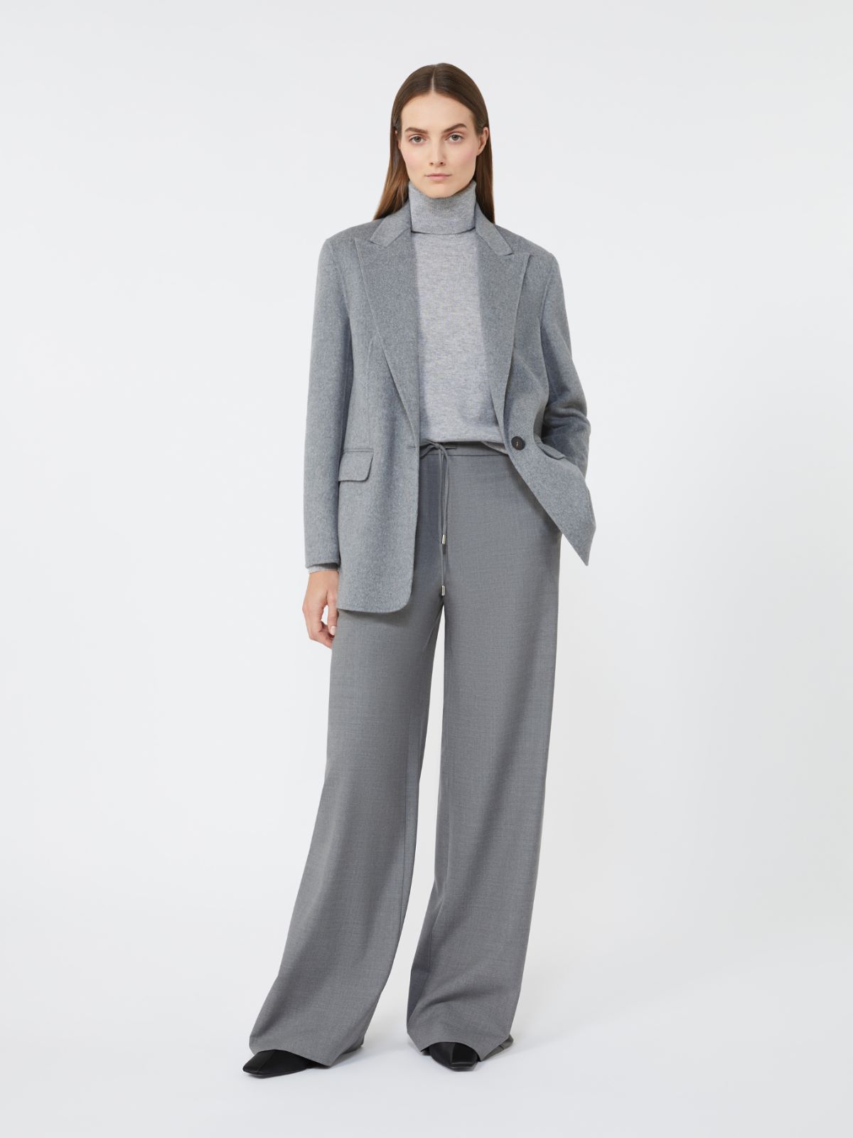 Wool and cashmere turtleneck sweater - LIGHT GREY - Max Mara