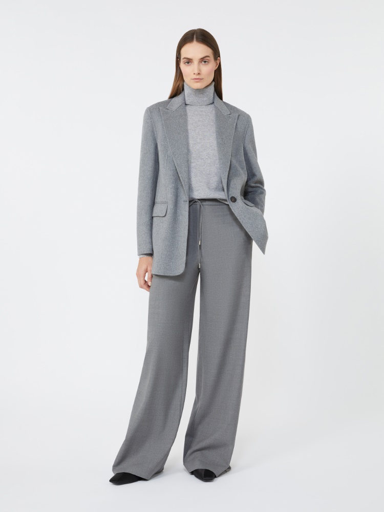 Wool and cashmere turtleneck sweater - LIGHT GREY - Max Mara
