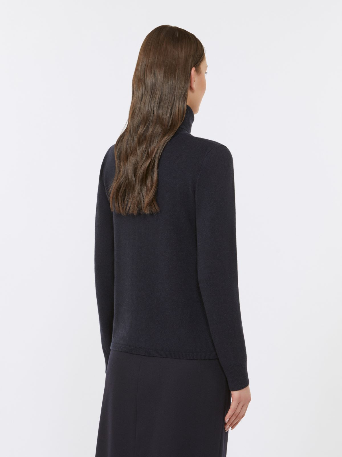 Wool and cashmere high-neck sweater - NAVY - Max Mara - 3
