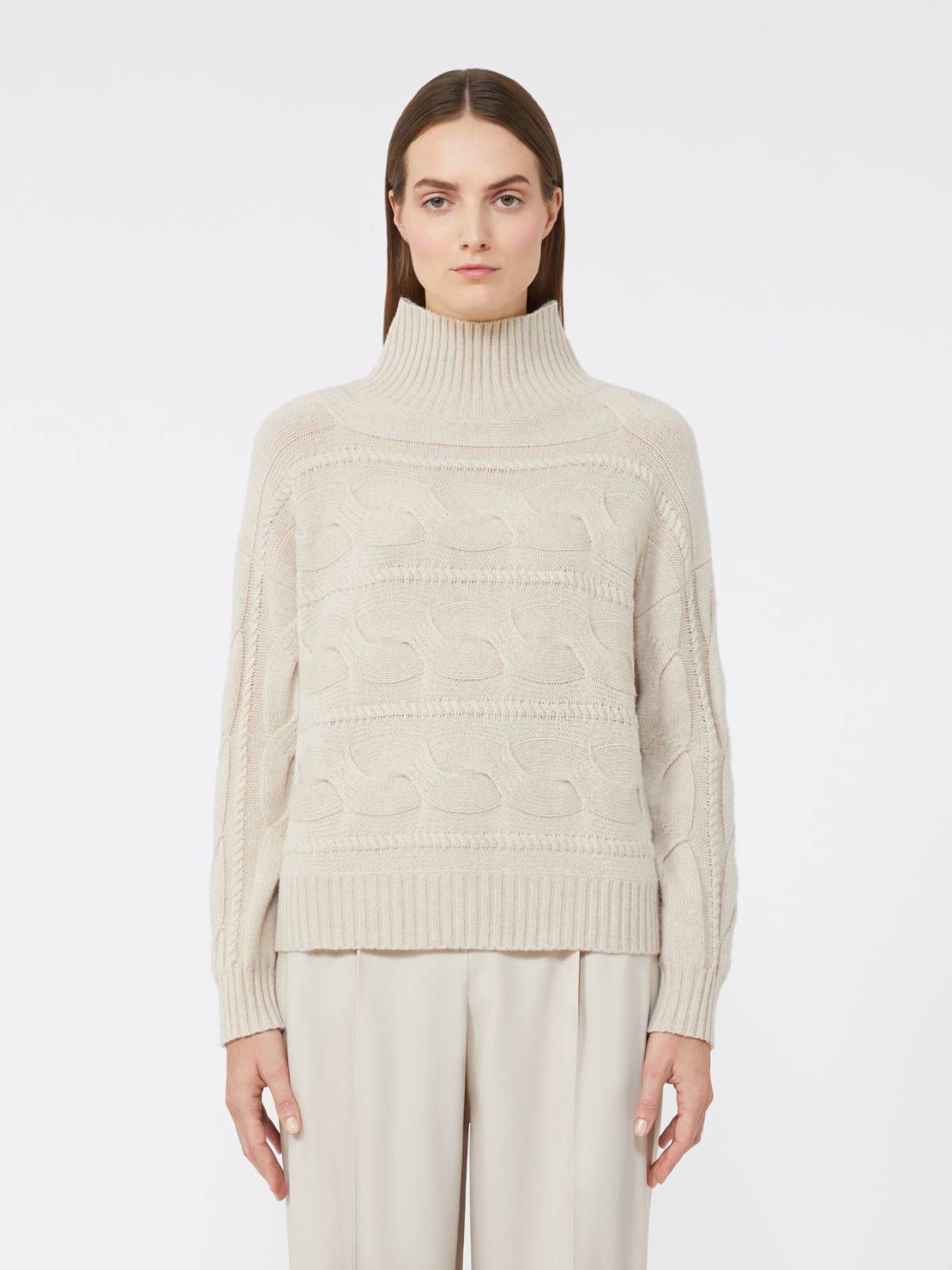 Wool and cashmere cable-knit sweater - BEIGE - Max Mara - 2