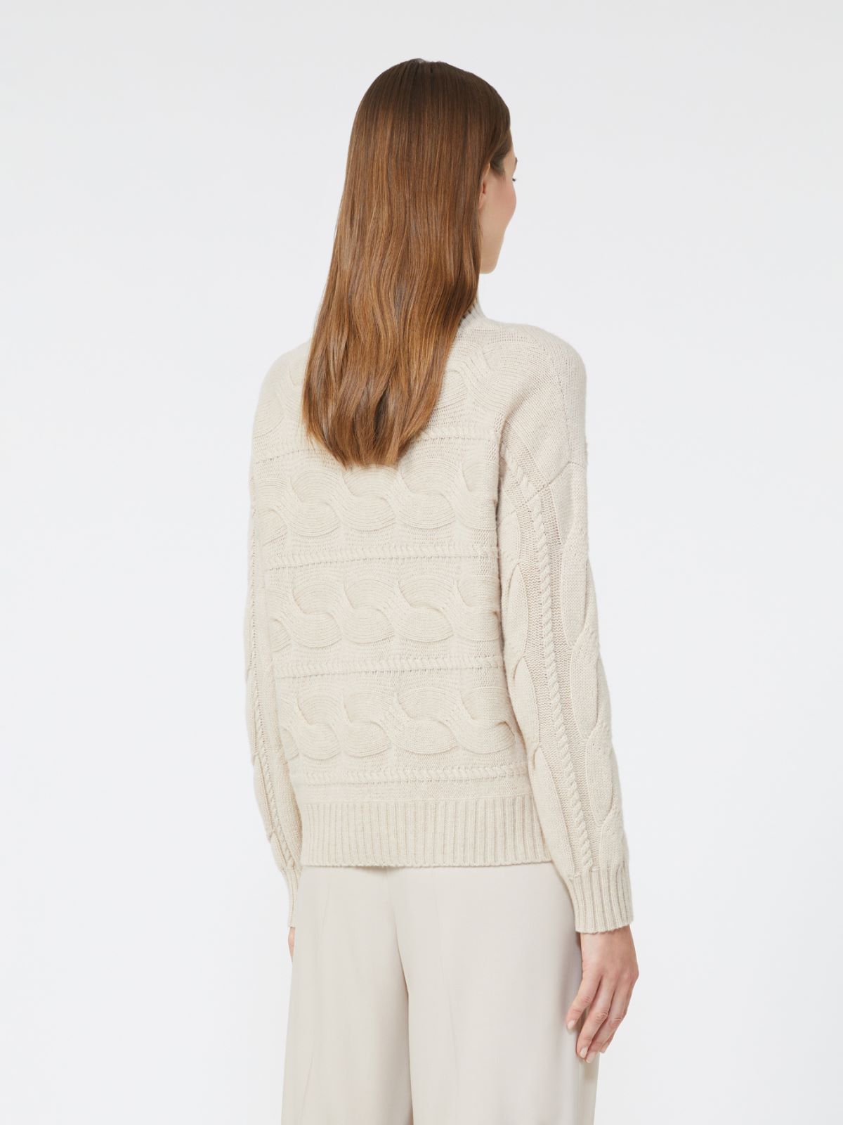 Wool and cashmere cable-knit sweater - BEIGE - Max Mara - 3