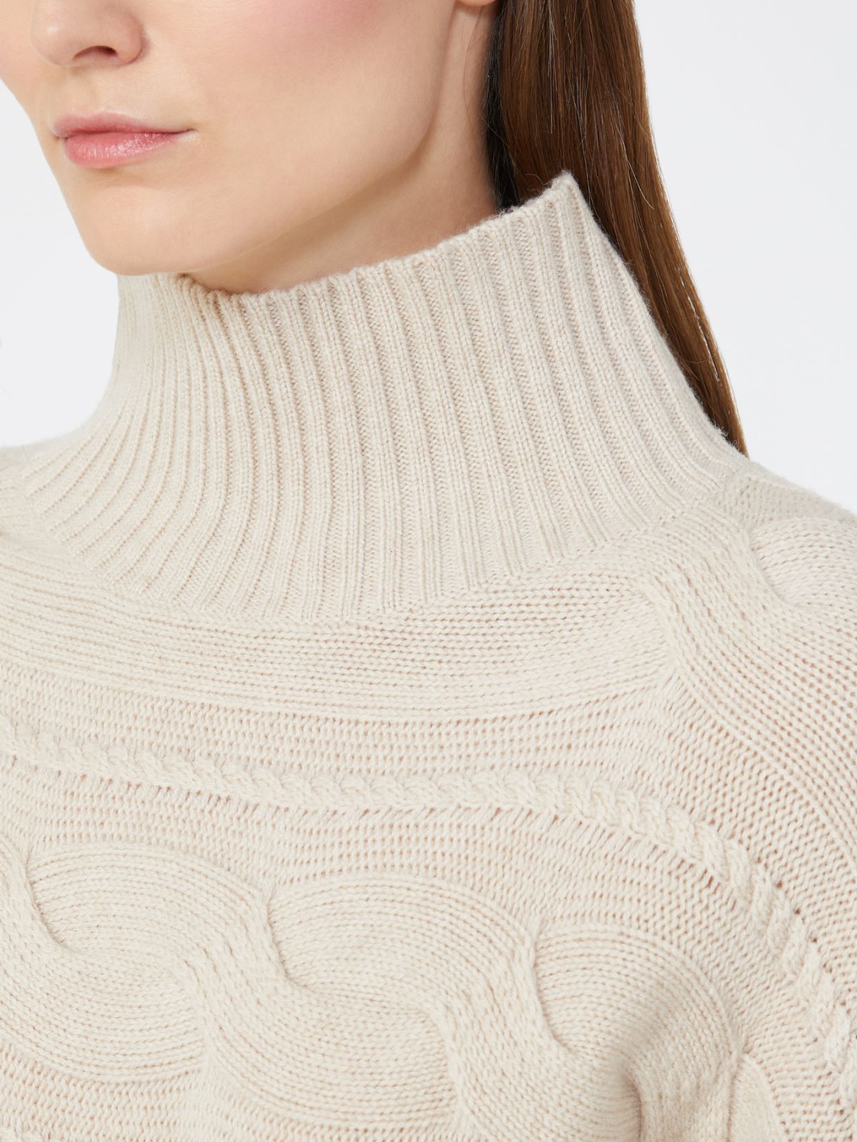 Wool and cashmere cable-knit sweater - BEIGE - Max Mara - 4