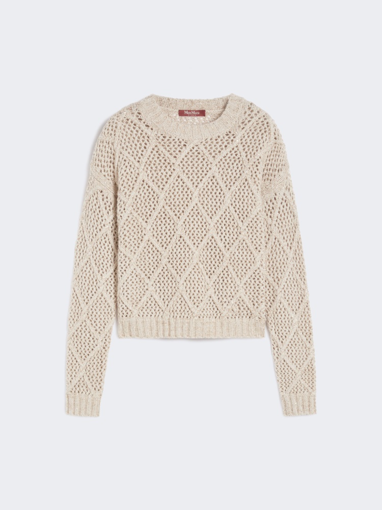 Boxy sweater in wool and cashmere with sequins - BEIGE - Max Mara