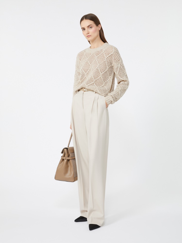 Boxy sweater in wool and cashmere with sequins - BEIGE - Max Mara