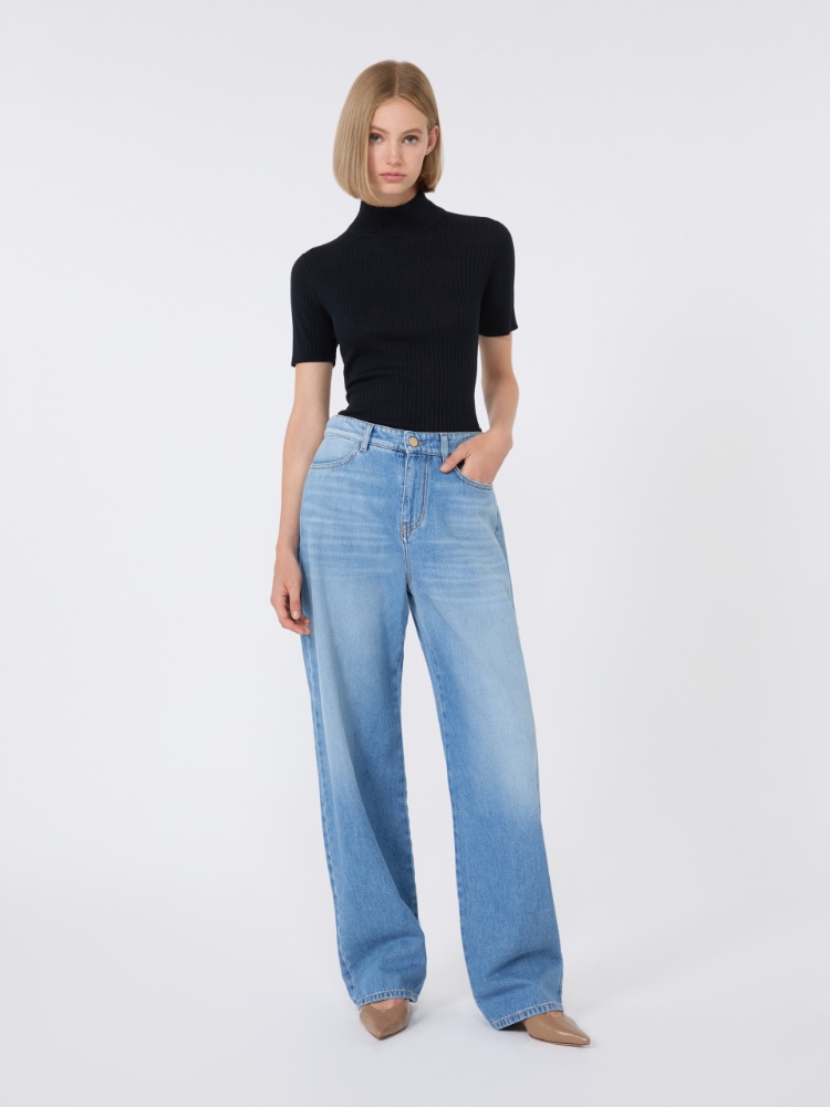 Turtleneck in silk and wool - NAVY - Max Mara