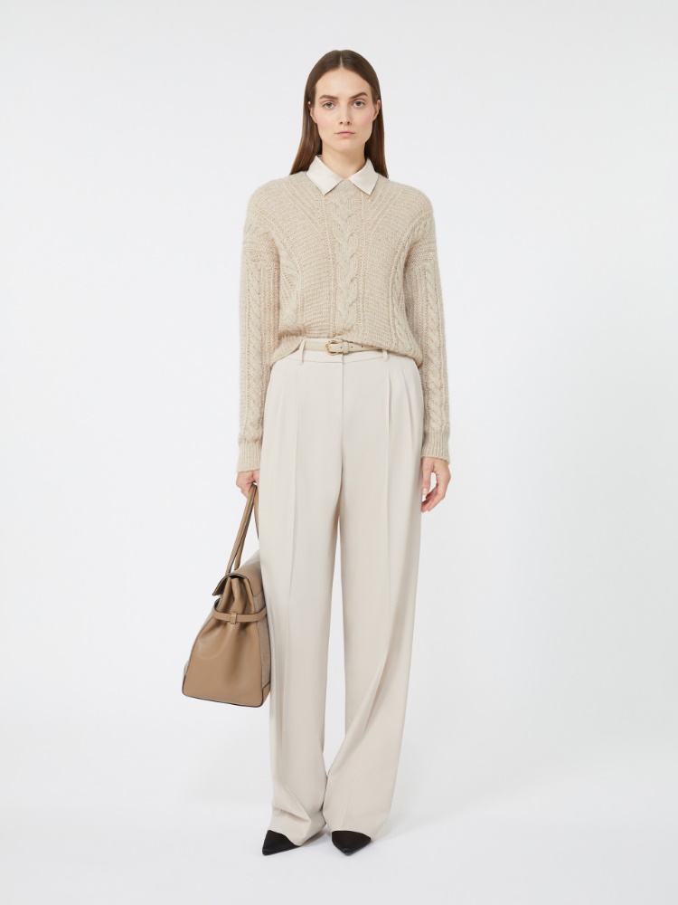 Boxy sweater in alpaca blend - BEIGE - Max Mara
