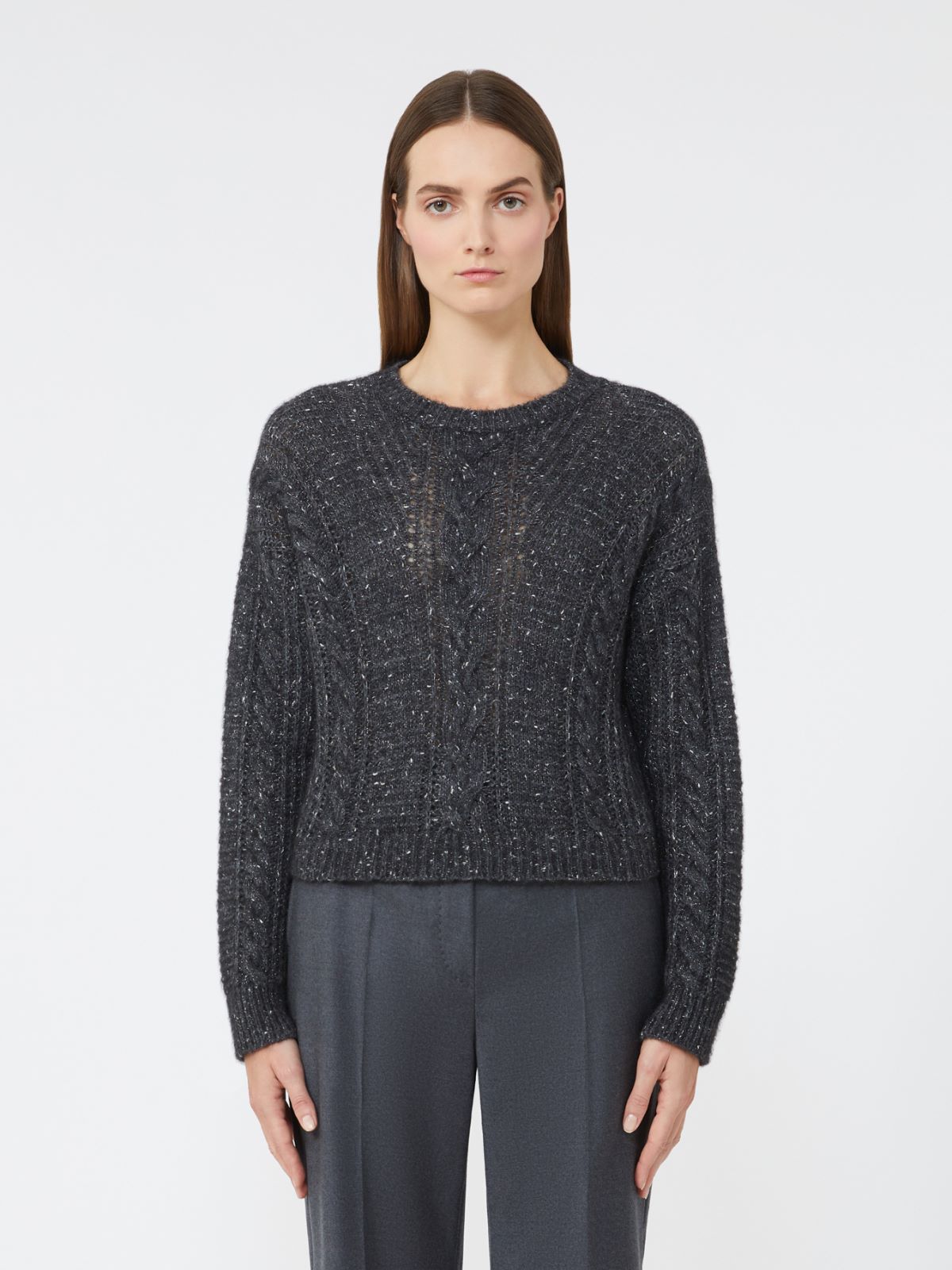 Boxy sweater in alpaca blend - DARK GREY - Max Mara - 2
