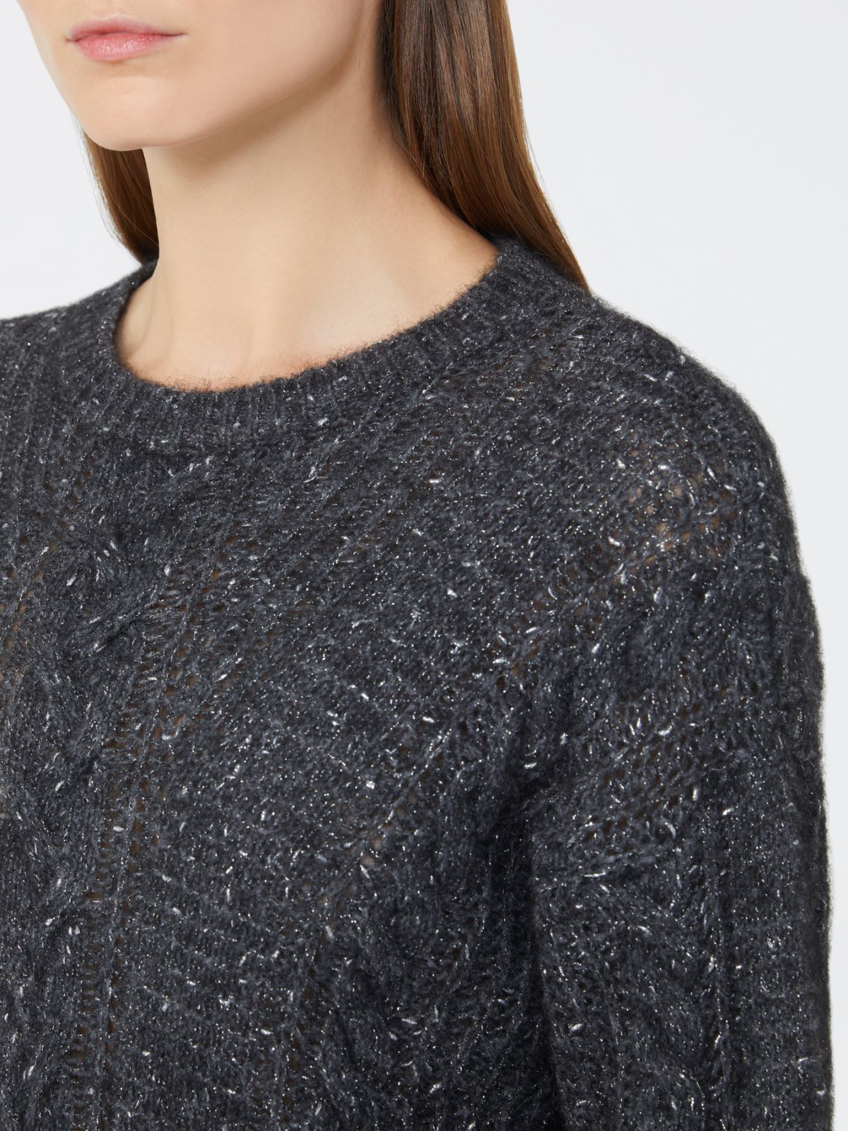 Boxy sweater in alpaca blend - DARK GREY - Max Mara - 4