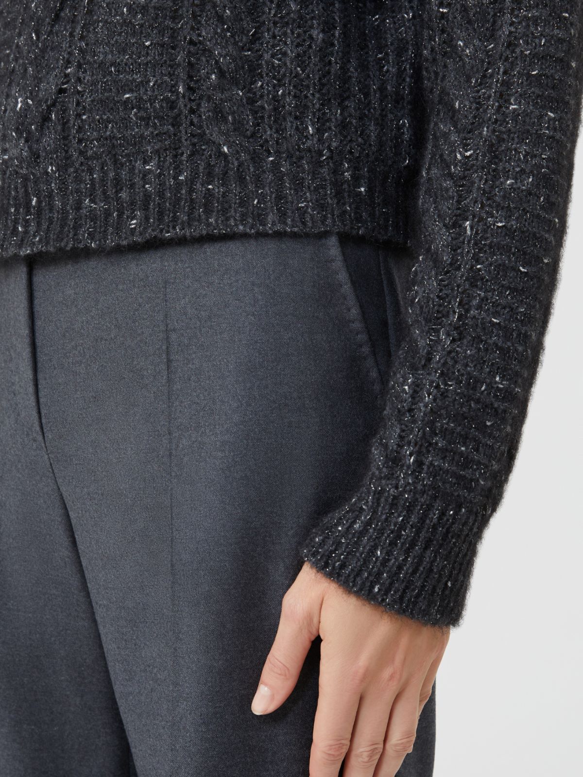 Boxy sweater in alpaca blend - DARK GREY - Max Mara - 5