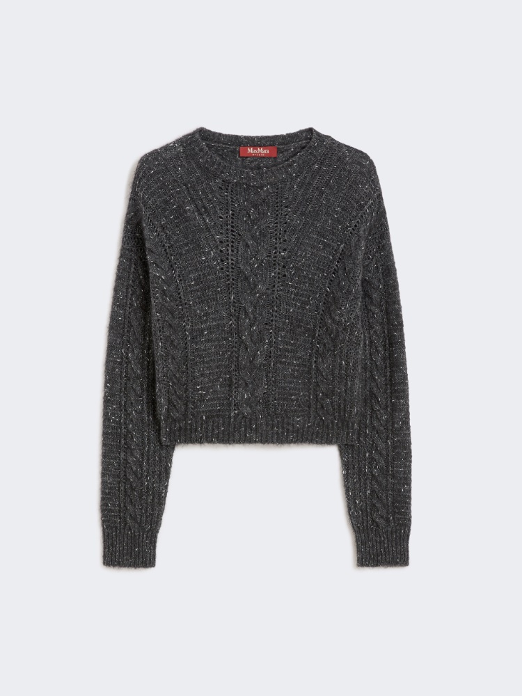 Boxy sweater in alpaca blend - DARK GREY - Max Mara