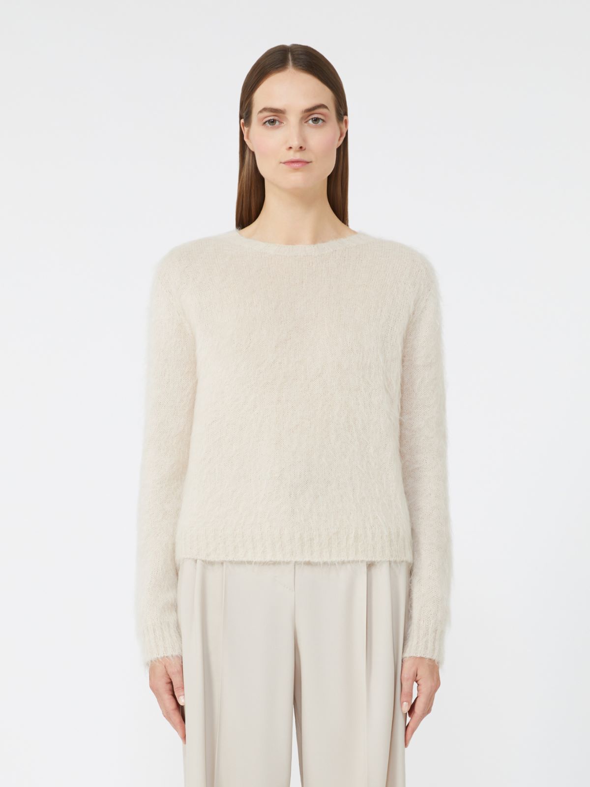 Crewneck sweater in mohair blend yarn - BEIGE - Max Mara - 2