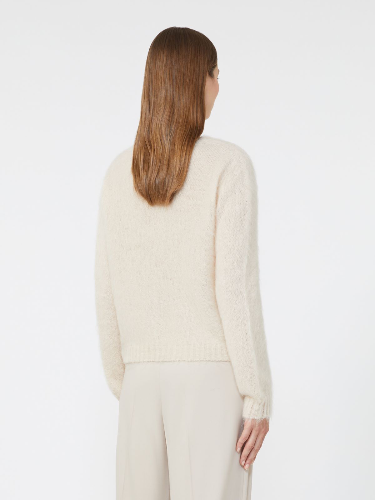 Crewneck sweater in mohair blend yarn - BEIGE - Max Mara - 3