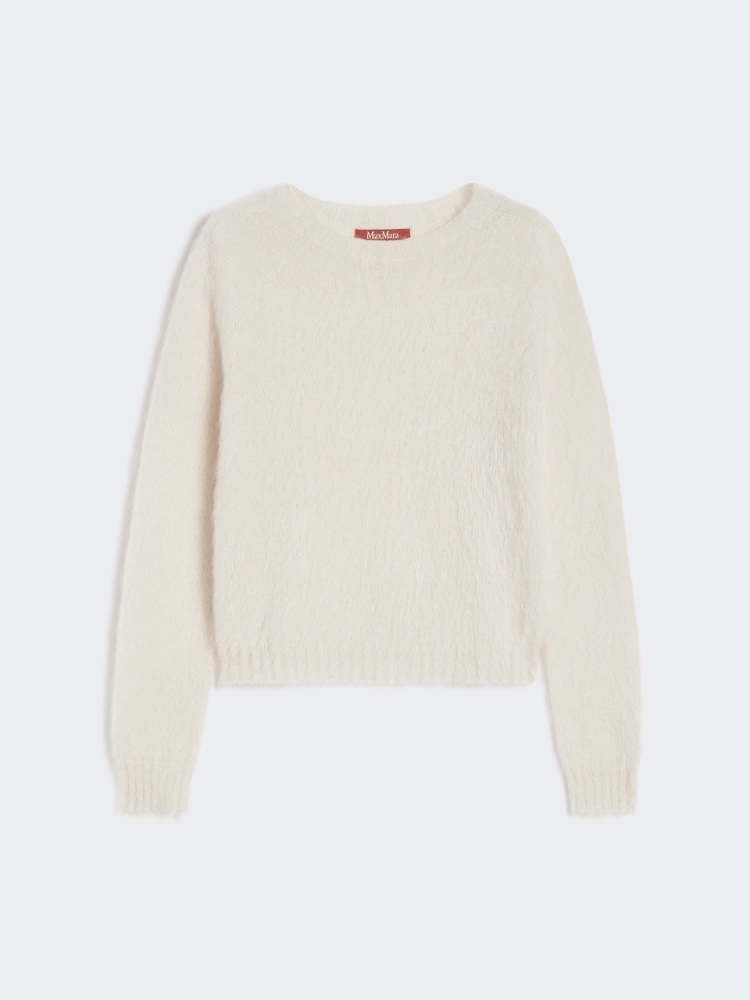 Crewneck sweater in mohair blend yarn - BEIGE - Max Mara