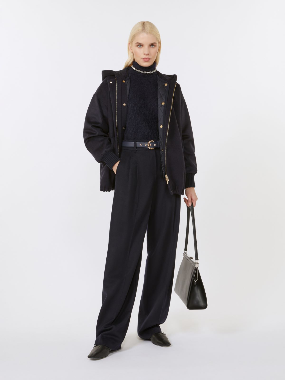 Mohair-blend turtleneck sweater - NAVY - Max Mara