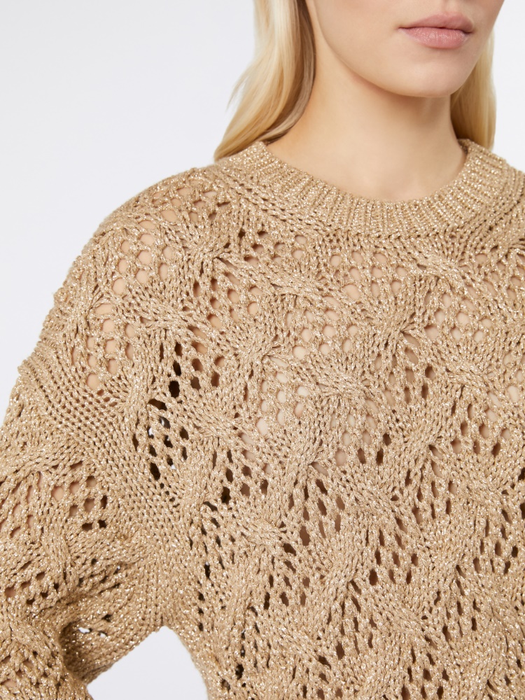 Diamond-patterned cordonnet sweater, gold | 