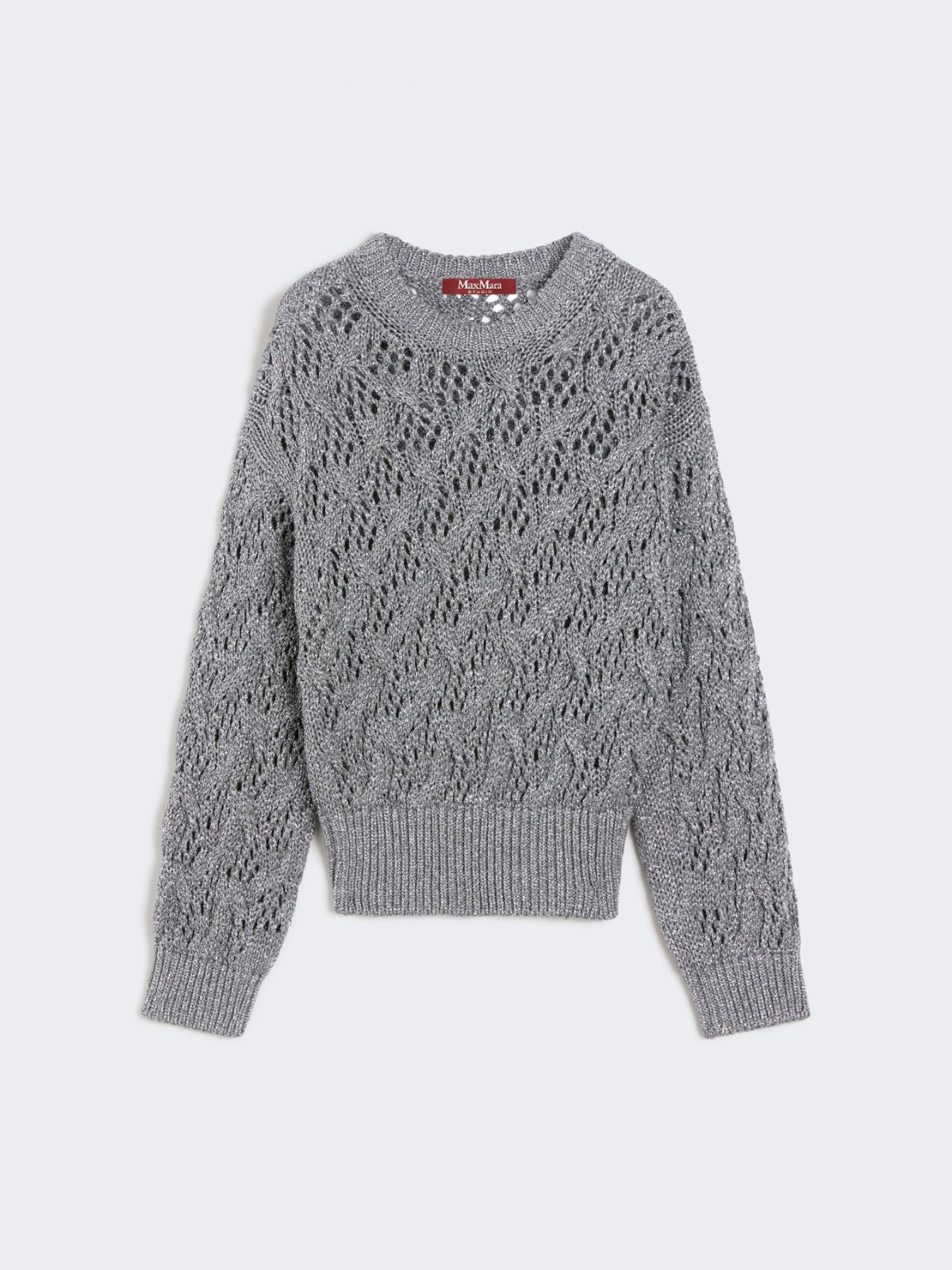 Diamond-patterned cordonnet sweater - MEDIUM GREY - Max Mara - 9