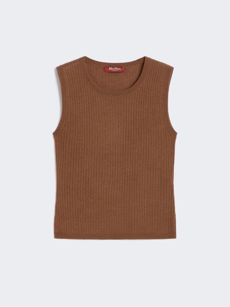 Silk and wool yarn top - BEIGE - Max Mara