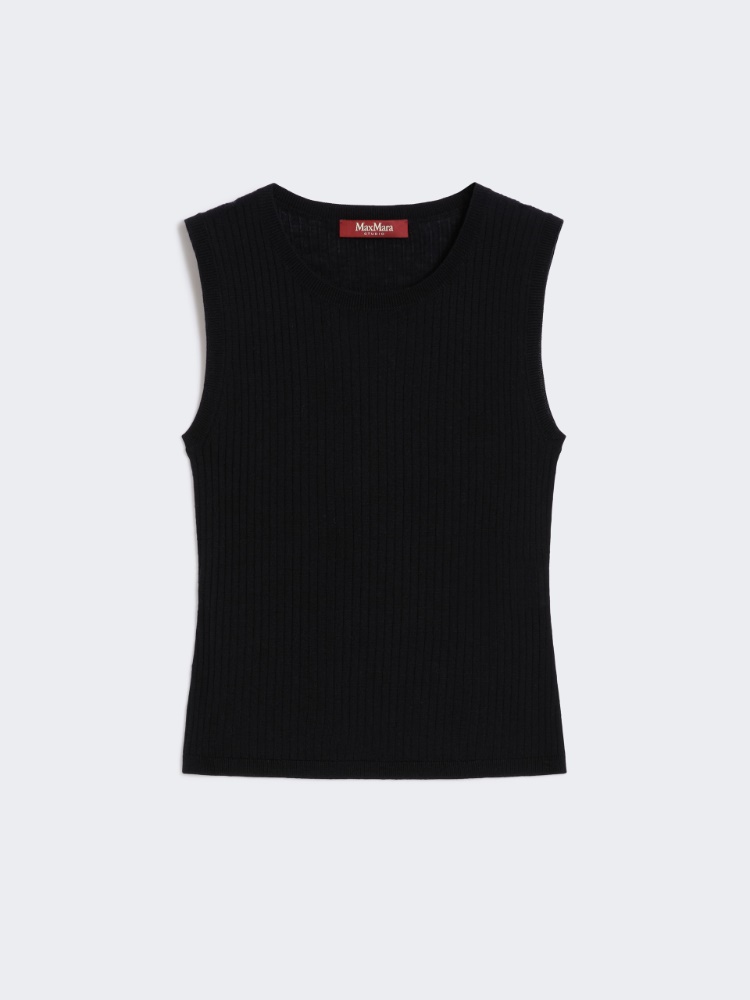 Silk and wool yarn top - NAVY - Max Mara