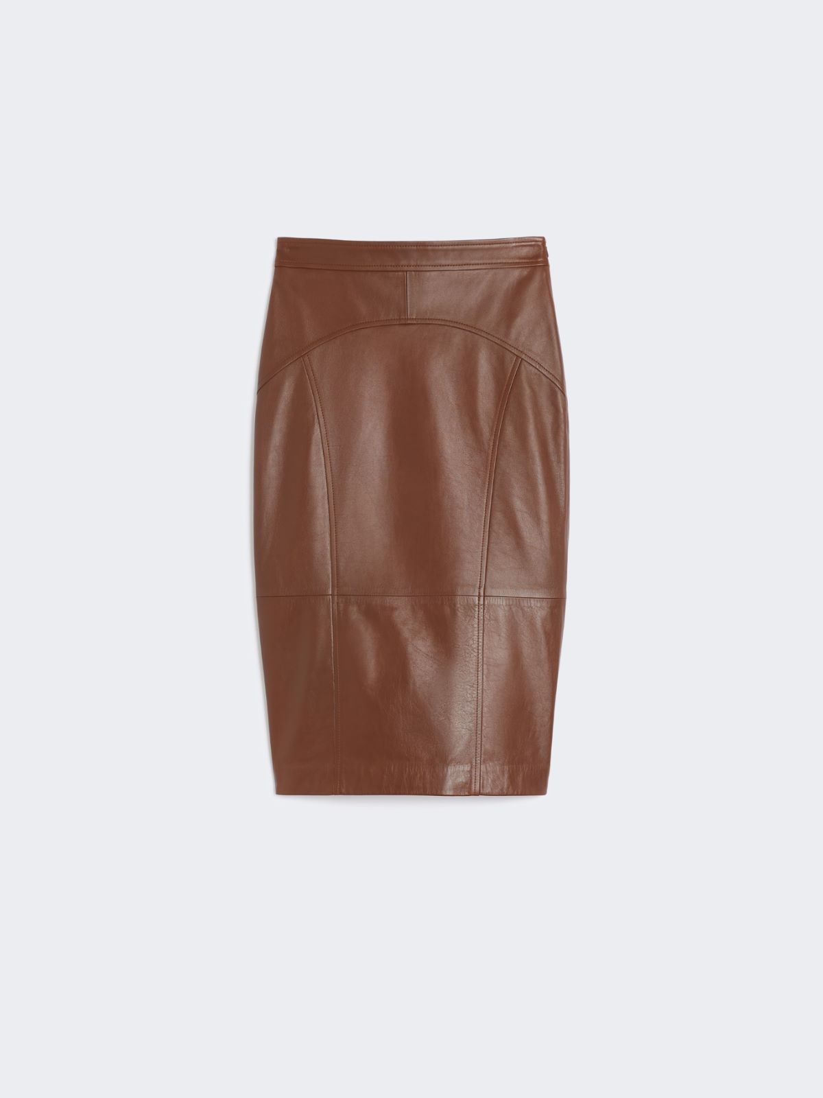 Nappa leather pencil skirt - BROWN - Max Mara - 8