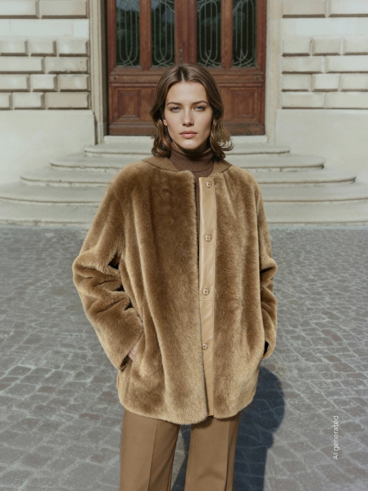 Shearling coat + CAMEL - Max Mara