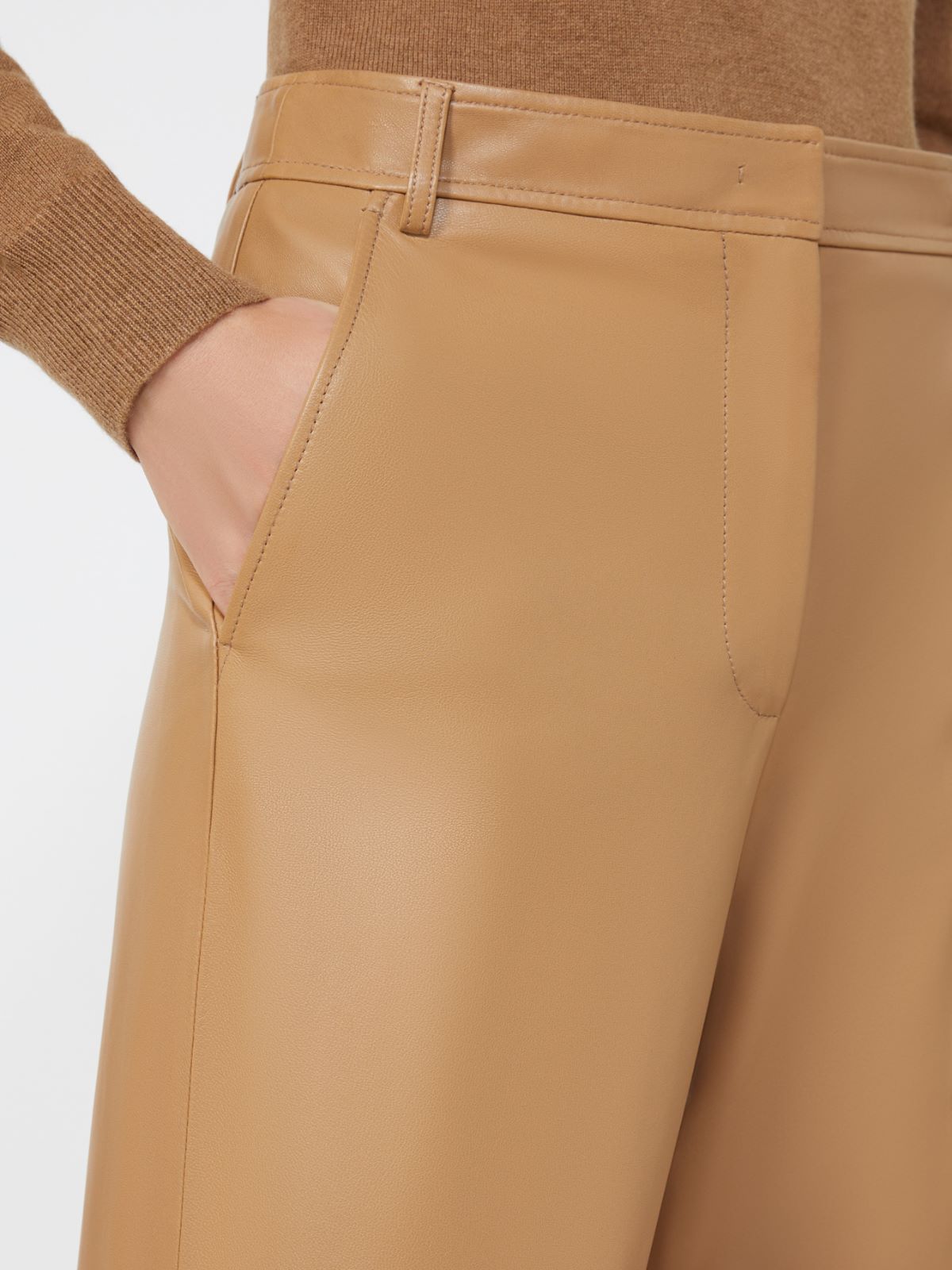 Nappa leather trousers - CAMEL - Max Mara - 4